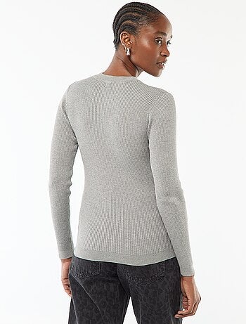 Pull col rond en rib uni