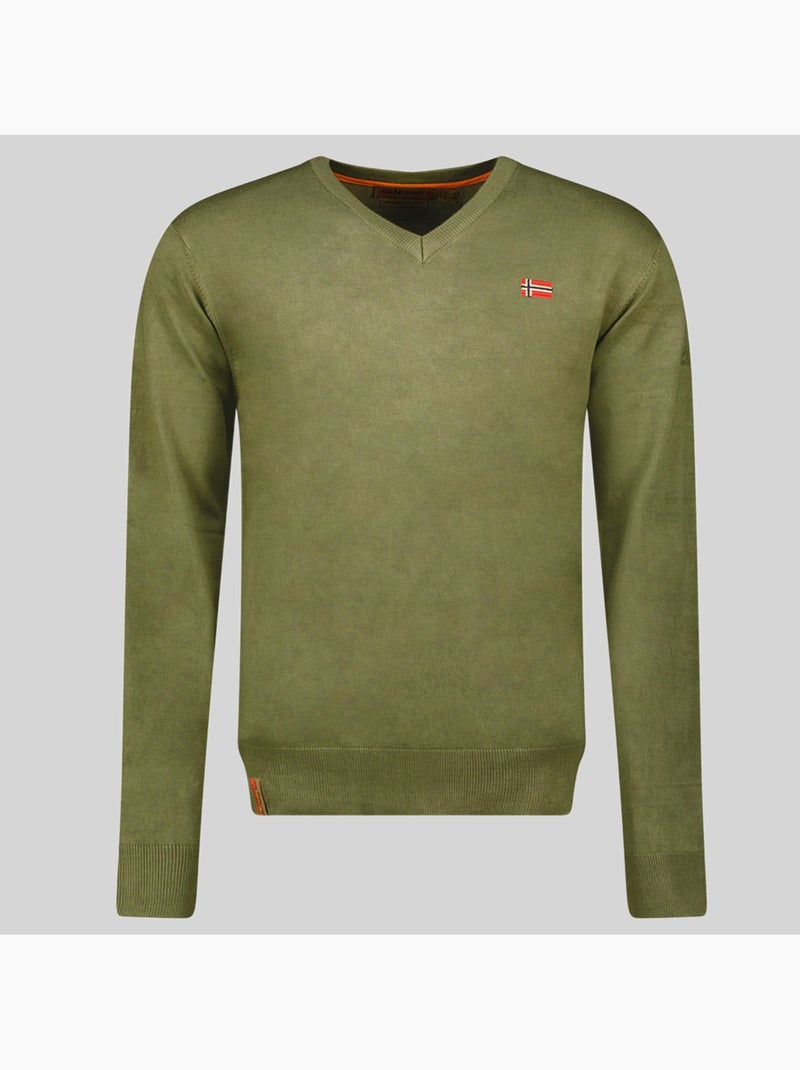 Pull col rond felin – geographical norway Vert olive - Kiabi
