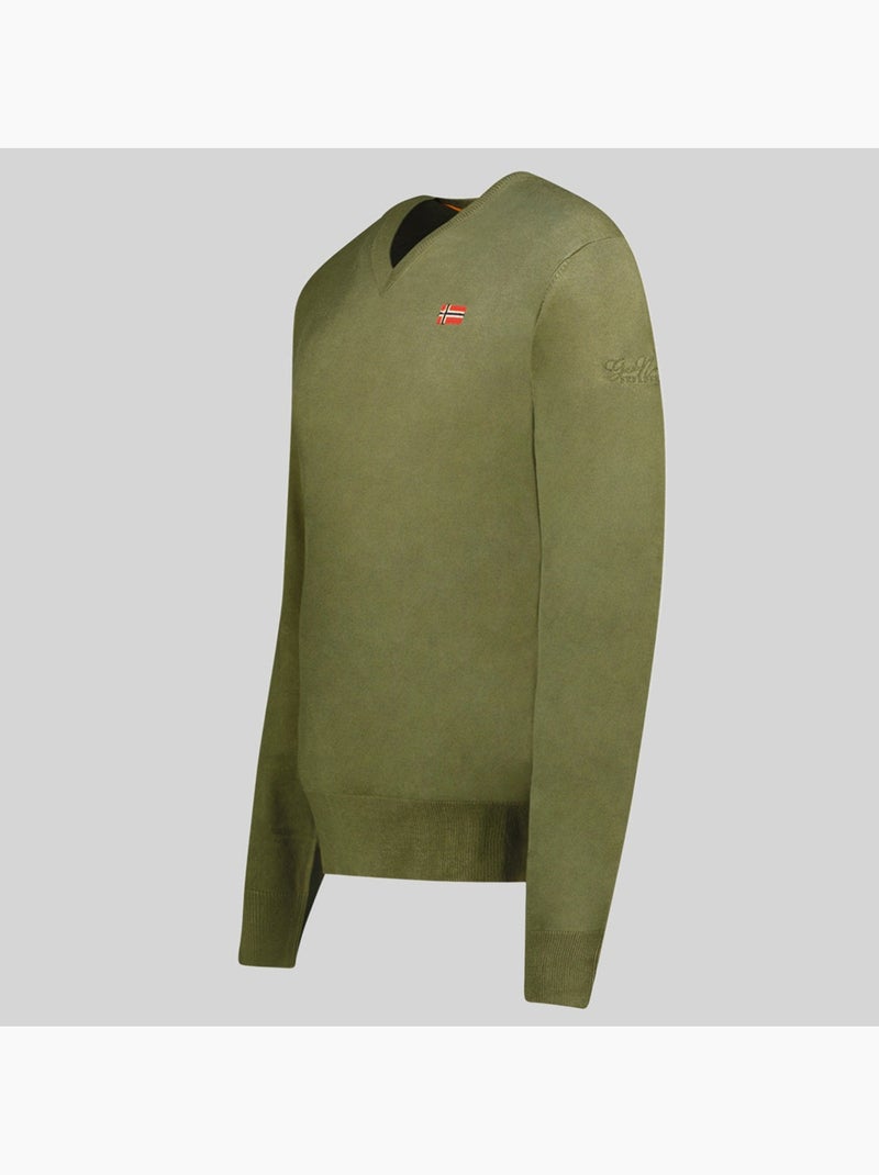 Pull col rond felin – geographical norway Vert olive - Kiabi