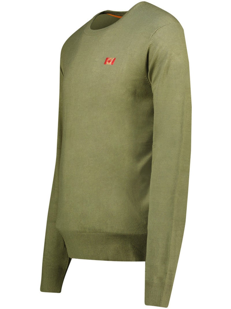 Pull col rond ferasmeak – canadian peak Vert olive - Kiabi