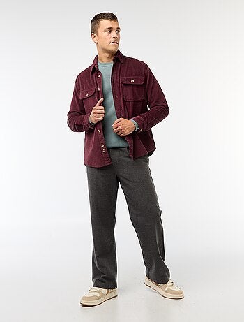 Pull col rond gaufré uni