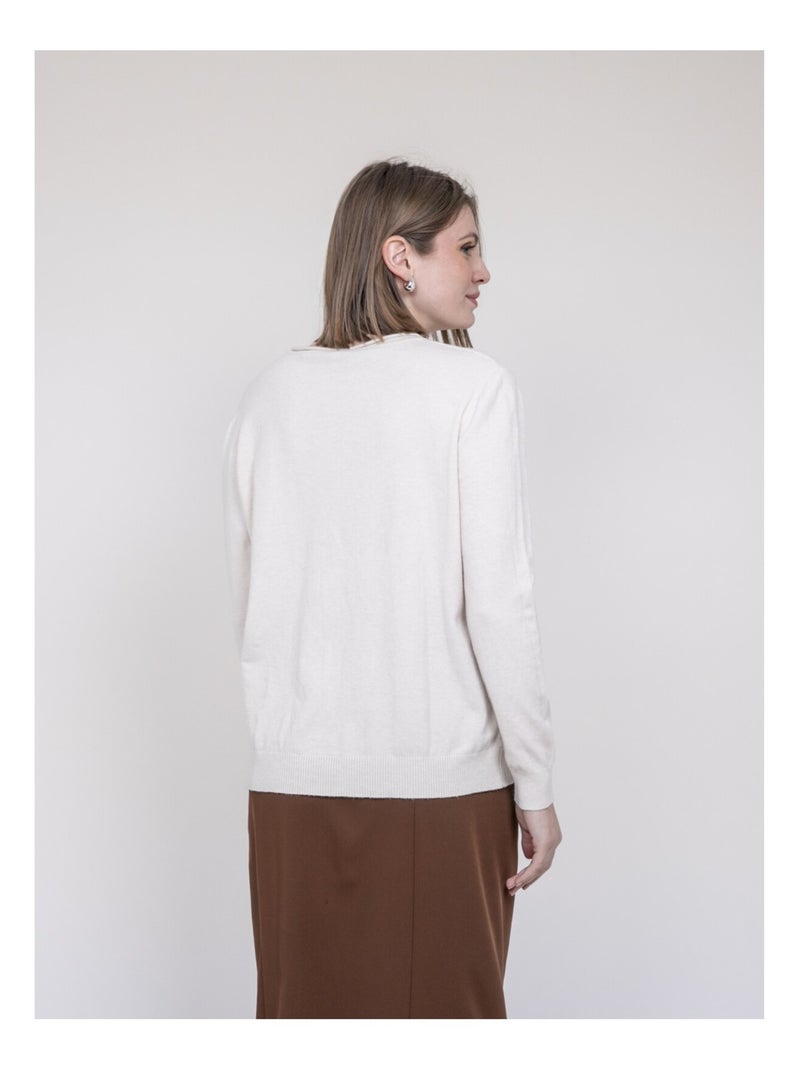 Pull col rond katolie Ecru - Kiabi
