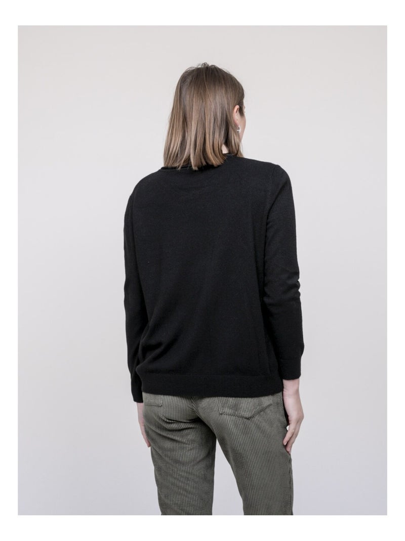 Pull col rond katolie Noir - Kiabi