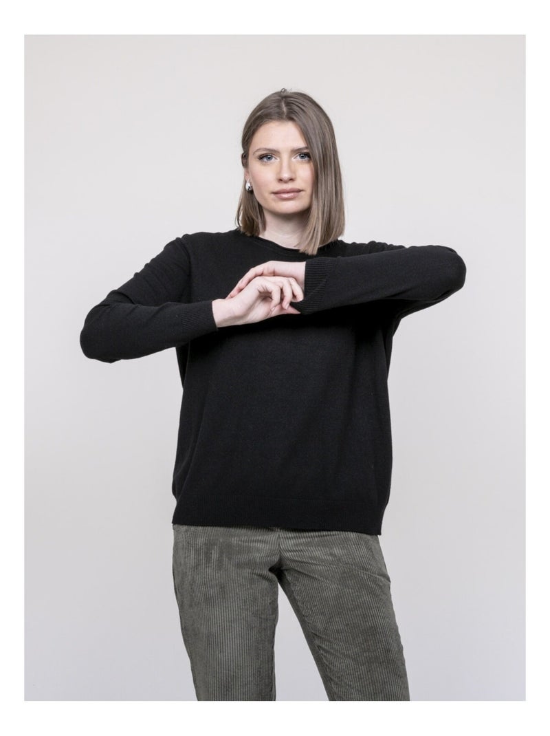 Pull col rond katolie Noir - Kiabi