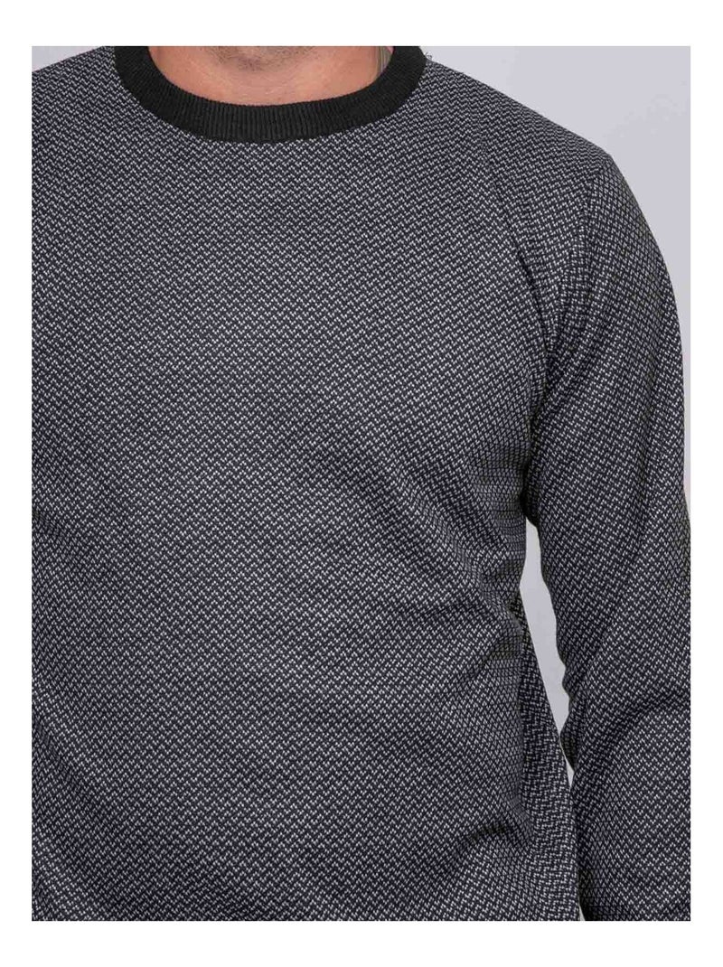 Pull col rond lopeter Noir - Kiabi