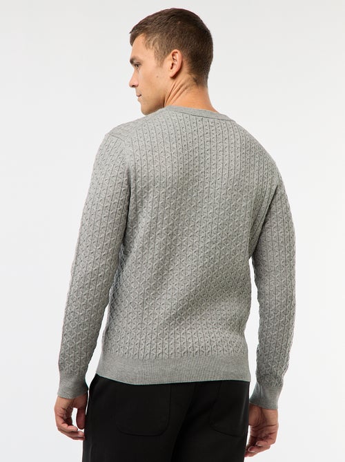 Pull col rond mini torsade uni - Kiabi