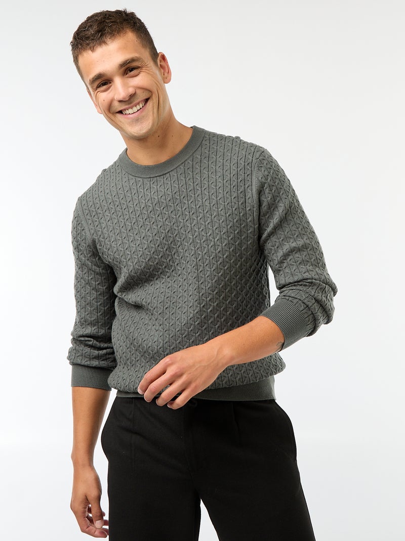 Pull Torsadé Homme Whaks - Taille L - Bleu - Matière Acrylique - Occasion Très Bon état