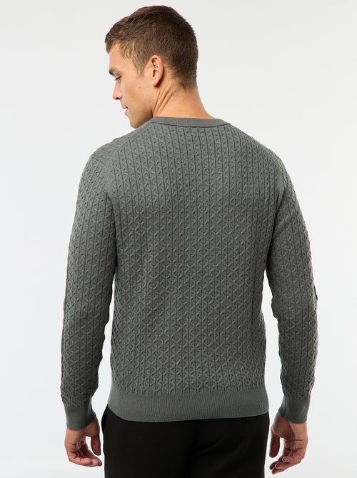 Pull col rond mini torsade uni - Kiabi