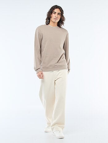 Pull col rond nid d'abeille