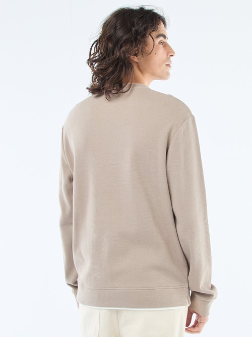 Pull col rond nid d'abeille - Kiabi
