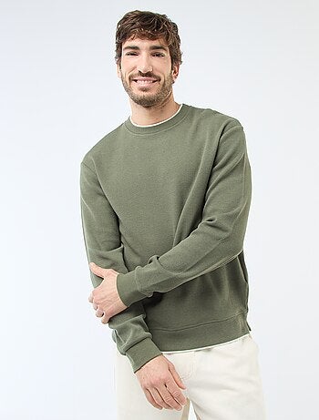 Pull col rond nid d'abeille