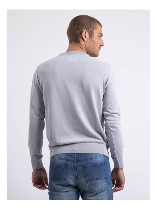 Pull col rond pur coton ladarko - Kiabi