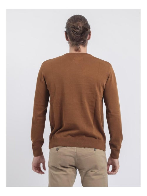 Pull col rond pur coton ladarko - Kiabi