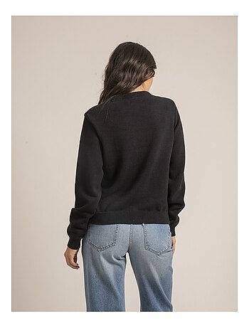 Pull col rond pur coton message kouri
