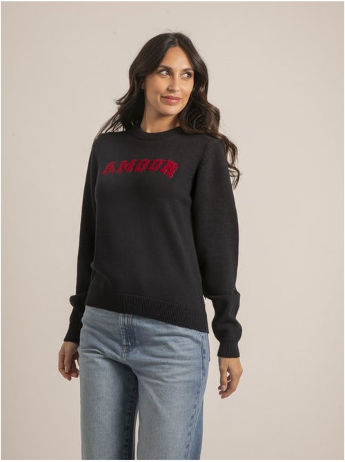 Pull col rond pur coton message kouri - Kiabi Pull col rond pur coton message kouri - Kiabi