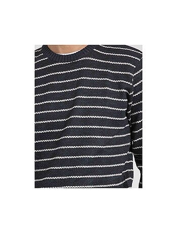 Pull col rond rayures limutil