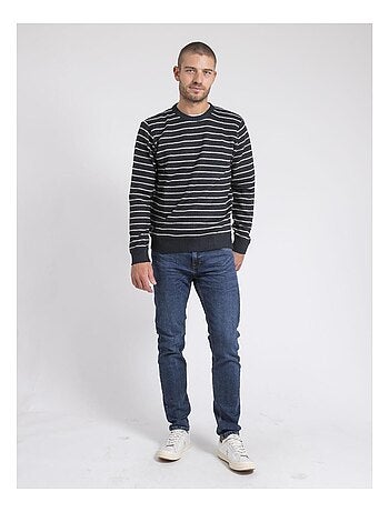 Pull col rond rayures limutil