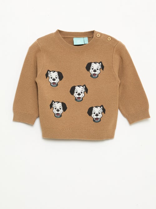 Pull col rond tricot 'Disney' 'Dalmatien' - Kiabi