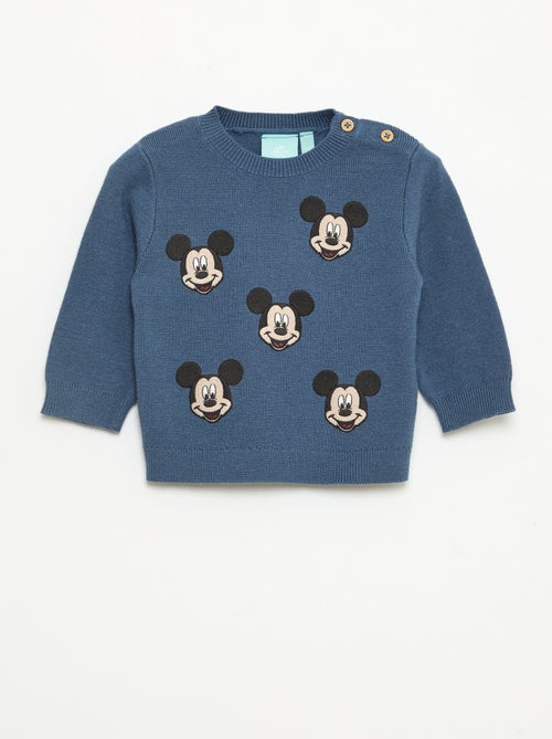 Pull col rond tricot 'Disney' 'Mickey' - Kiabi