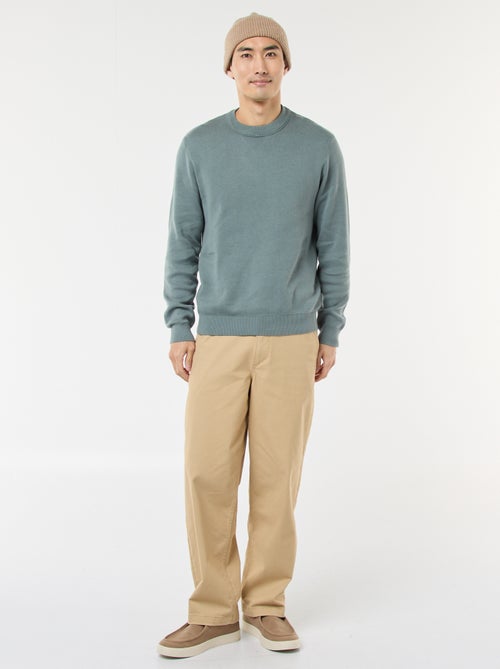 Pull col rond uni - Kiabi