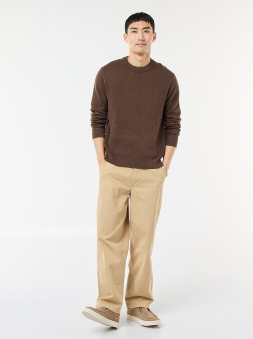 Pull col rond uni - Kiabi