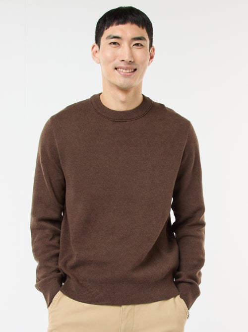 Pull col rond uni - Kiabi