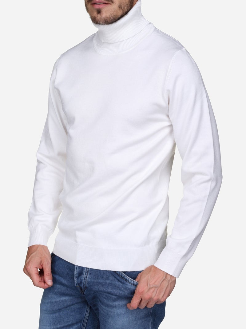 Pull col roulé - Frilivin Blanc - Kiabi