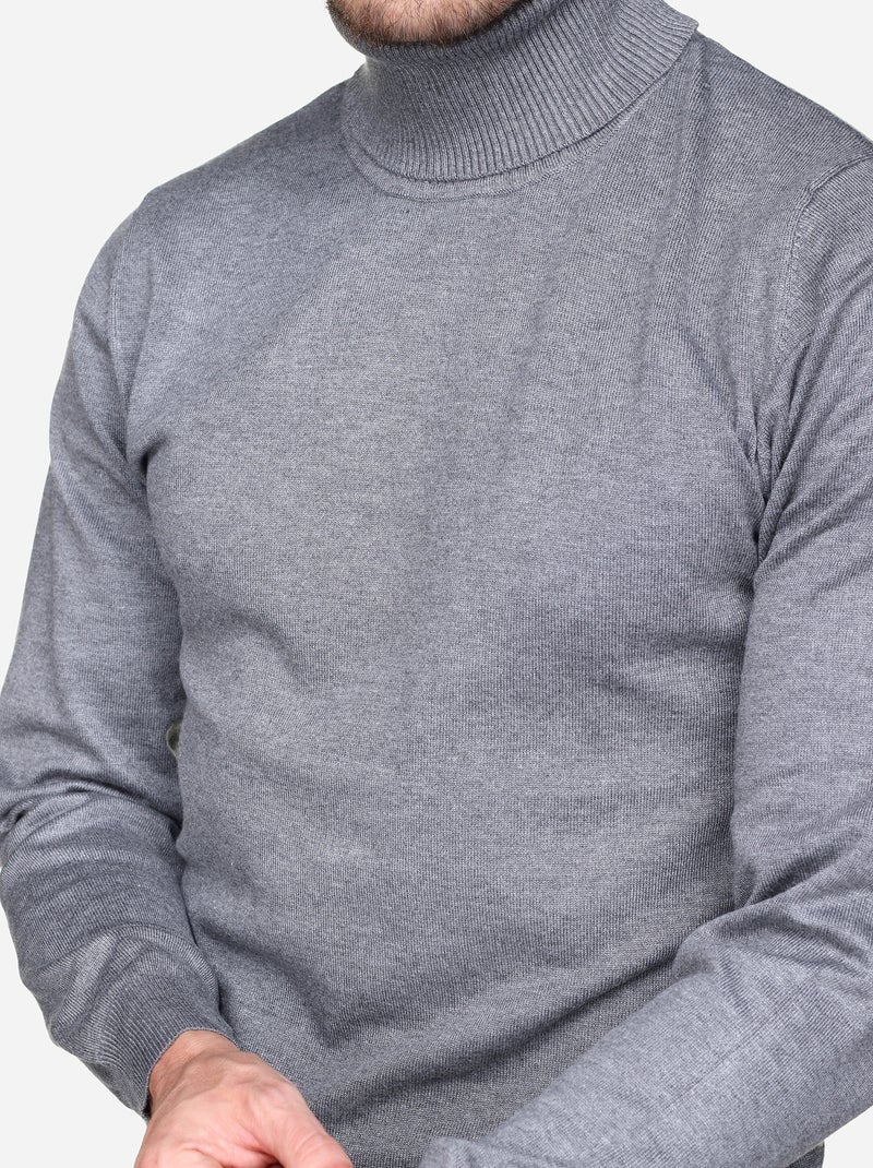 Pull col roulé - Frilivin Gris - Kiabi
