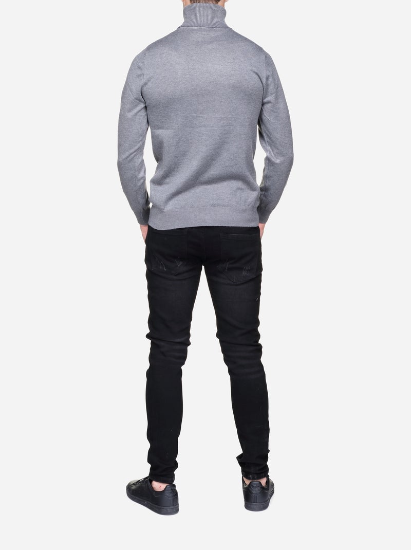 Pull col roulé - Frilivin Gris - Kiabi