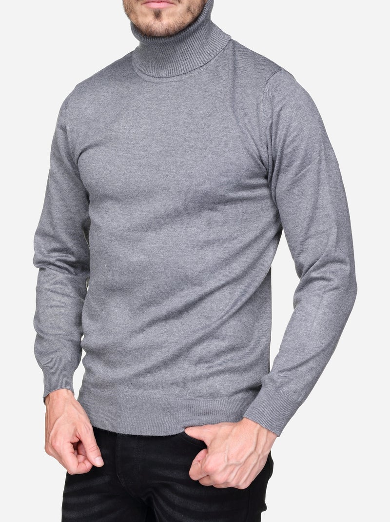 Pull col roulé - Frilivin Gris - Kiabi