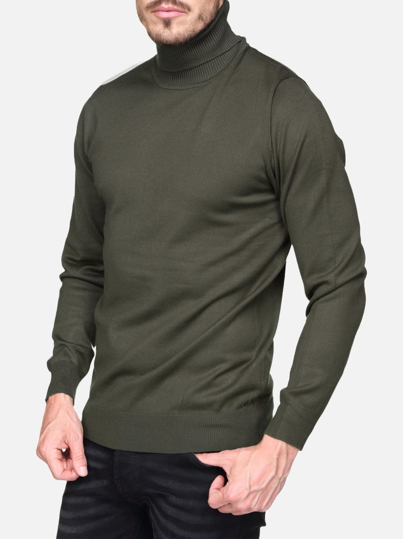 Pull col roulé - Frilivin Kaki - Kiabi