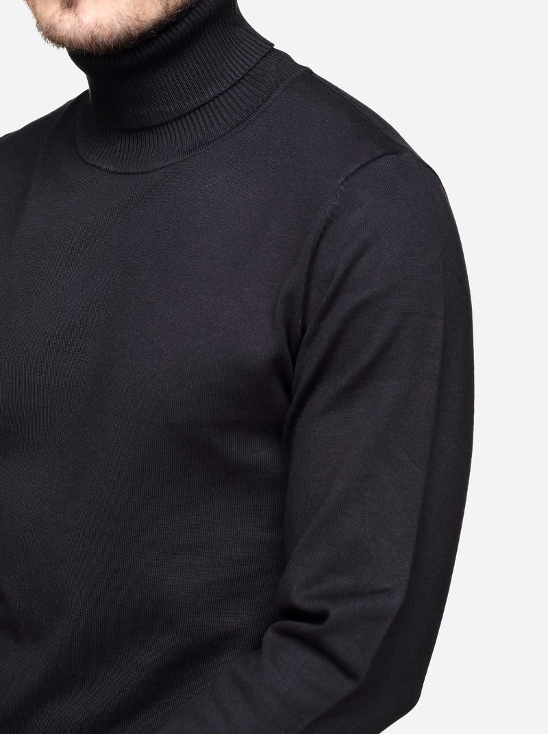 Pull col roulé - Frilivin Noir - Kiabi