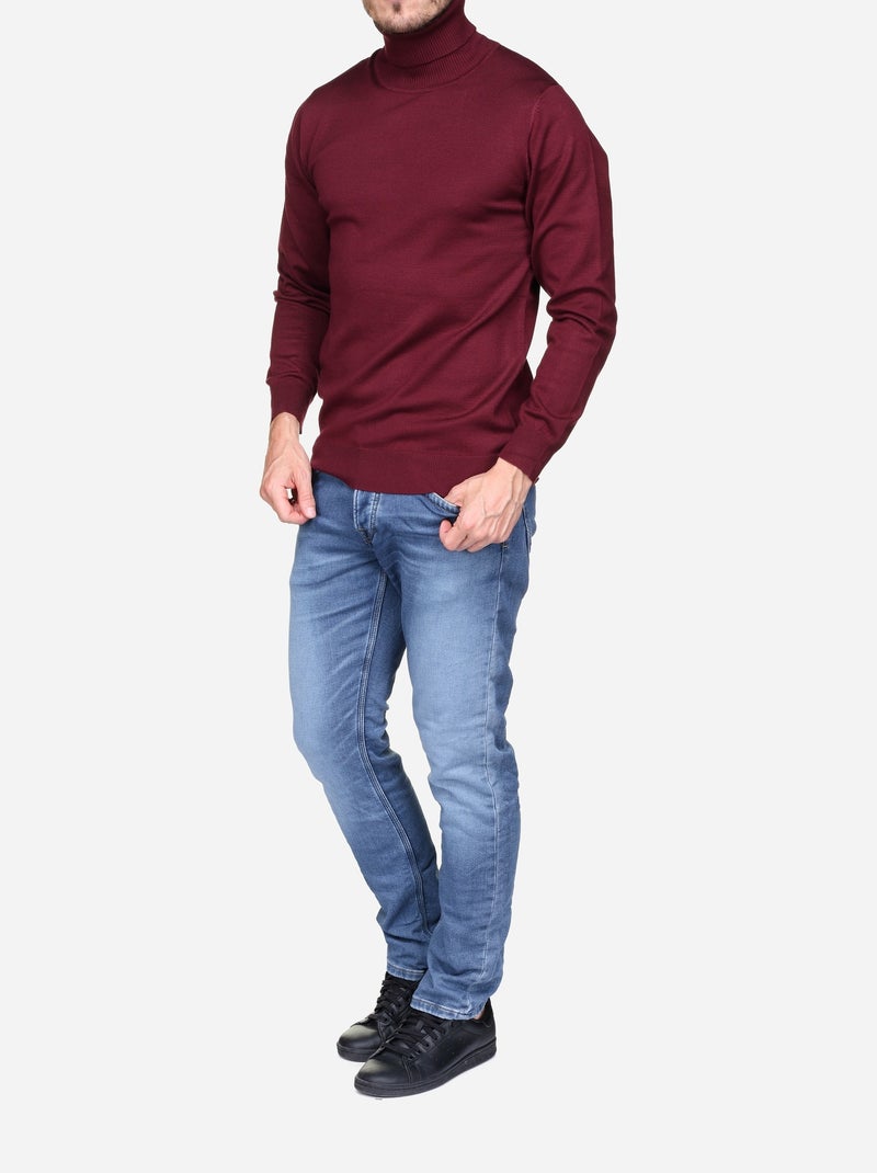 Pull col roulé - Frilivin Rouge - Kiabi