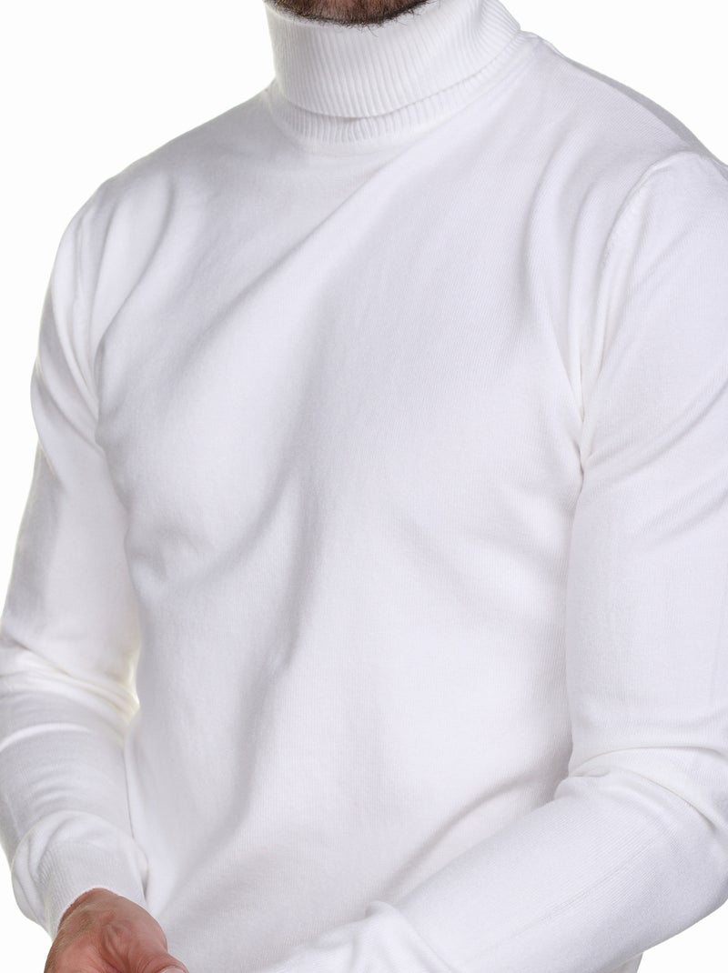Pull col roulé - Kenzarro Blanc - Kiabi