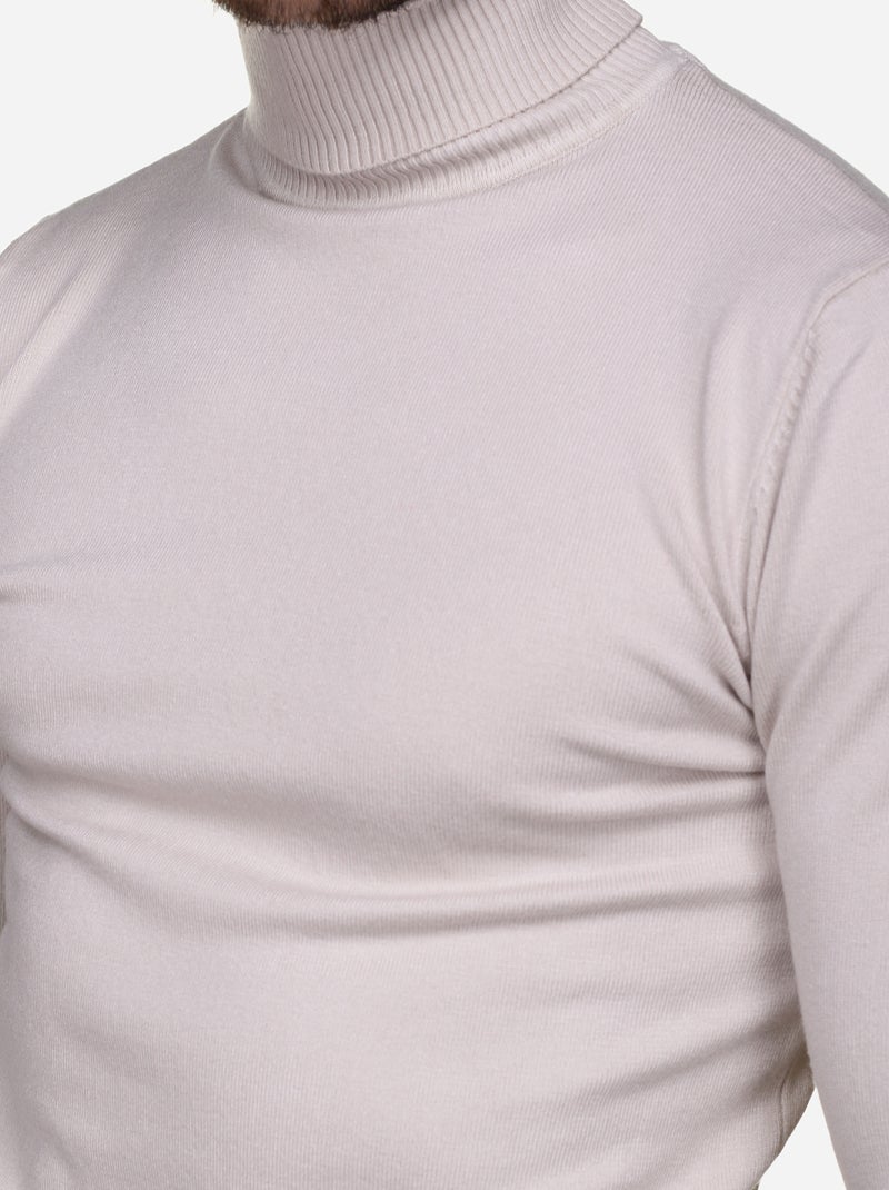 Pull col roulé - Kenzarro Crème - Kiabi