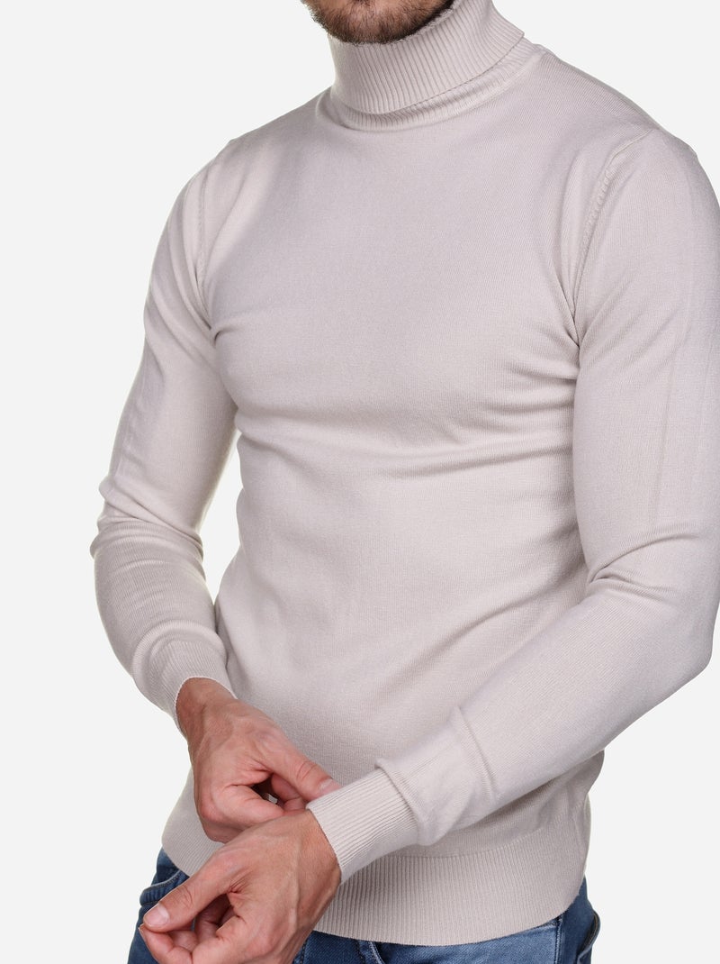 Pull col roulé - Kenzarro Crème - Kiabi