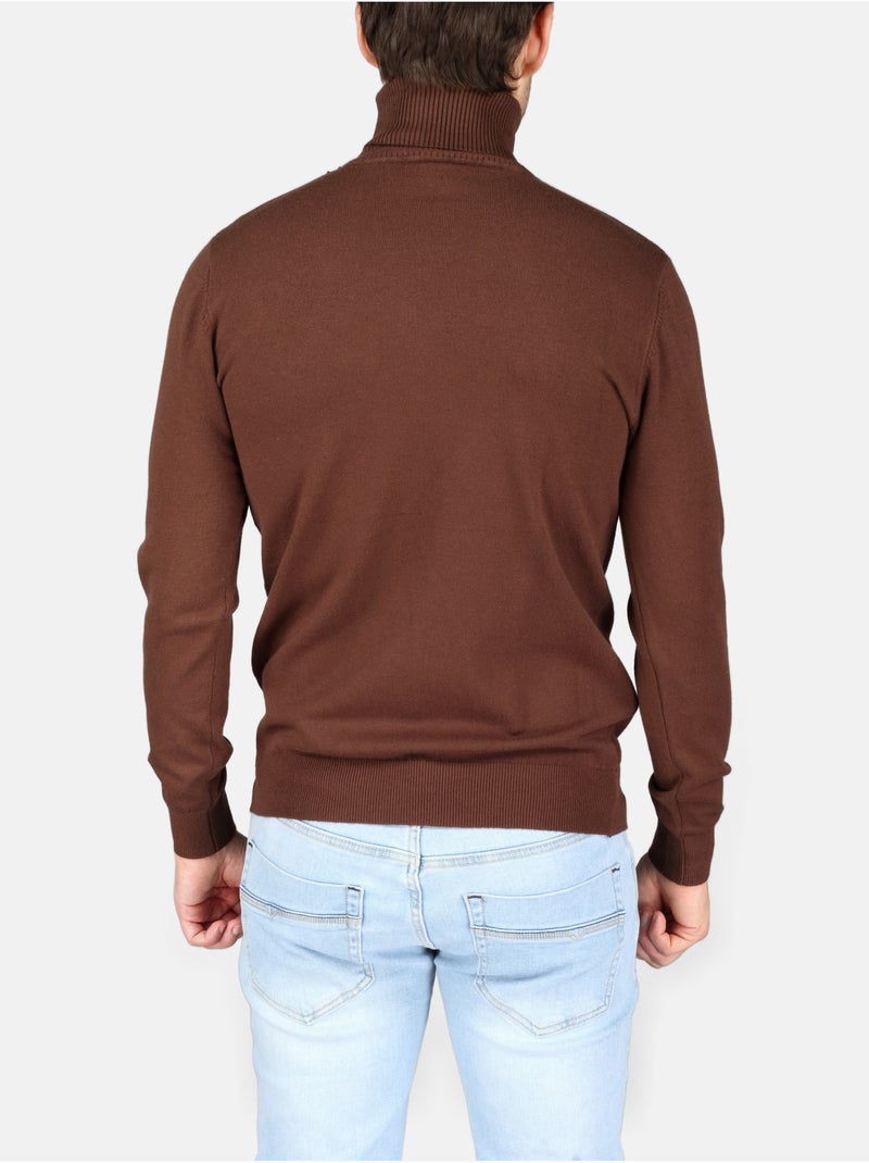 Pull col roulé - Kenzarro Marron foncé - Kiabi