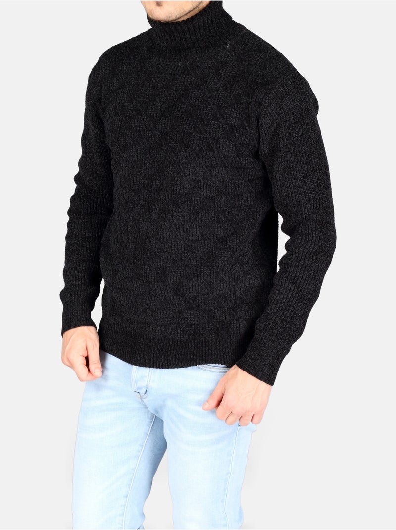 Pull col roulé - Kenzarro Noir - Kiabi