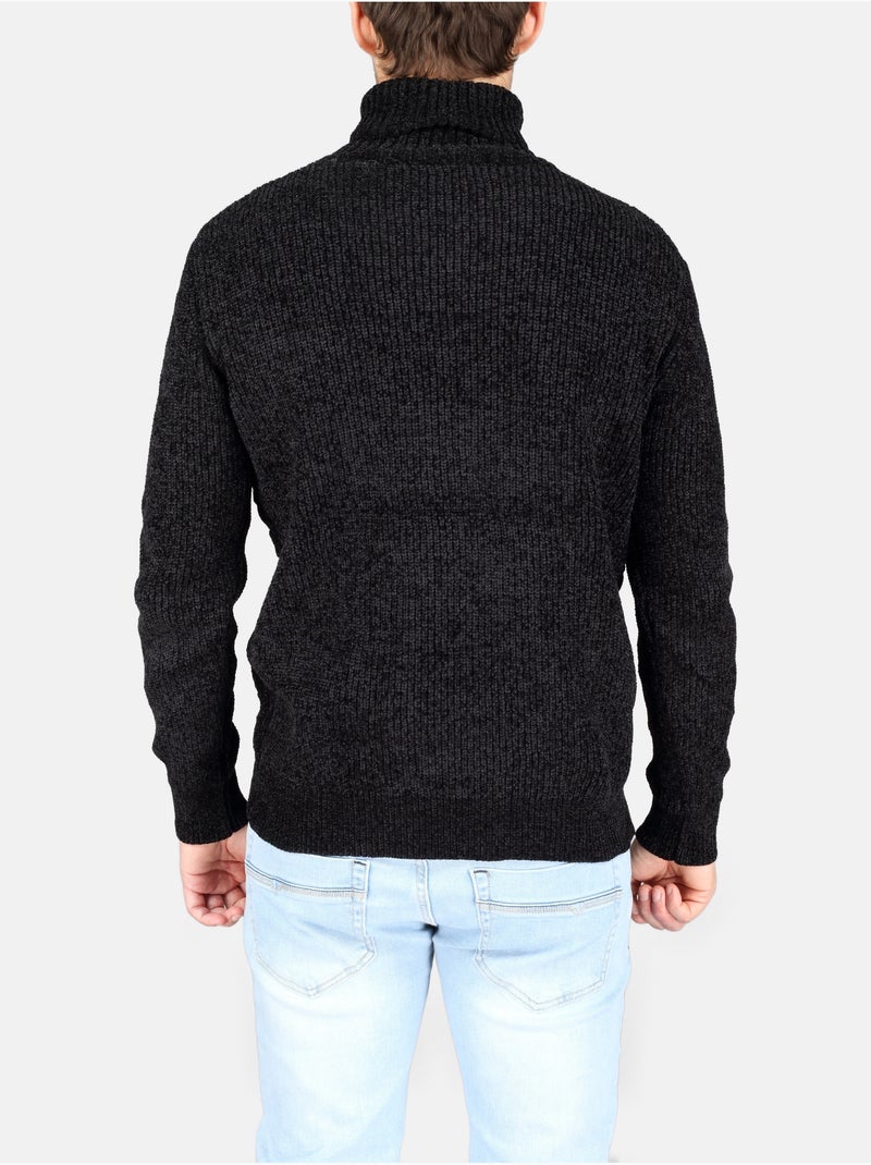 Pull col roulé - Kenzarro Noir - Kiabi