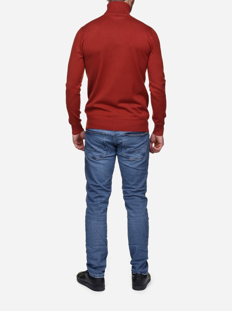 Pull col roulé - Kenzarro Rouge - Kiabi