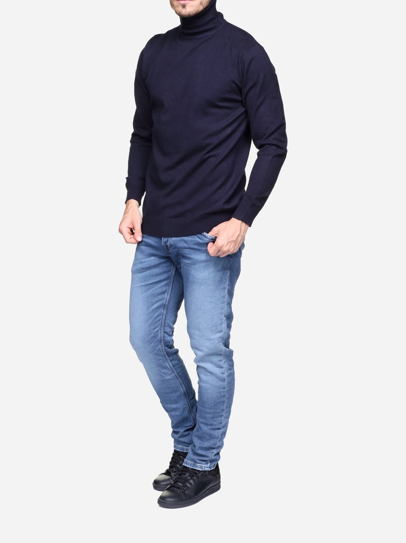 Pull col roulé - Yves Enzo Bleu foncé - Kiabi