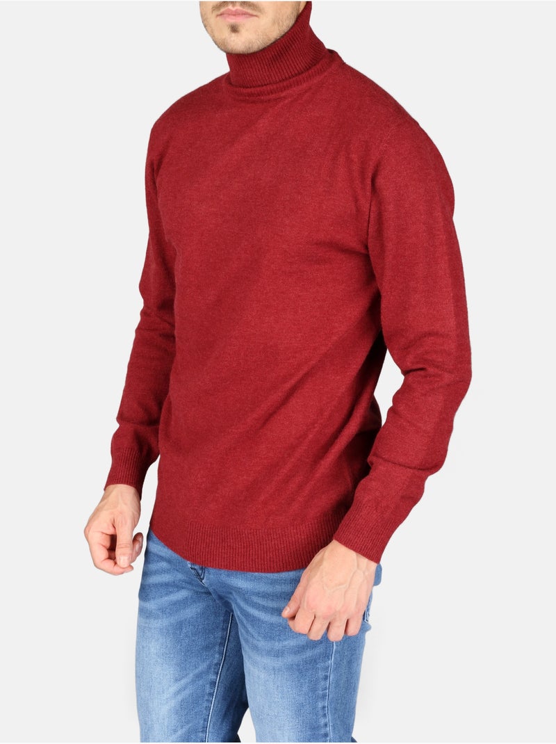 Pull col roulé - Yves Enzo Bordeaux - Kiabi
