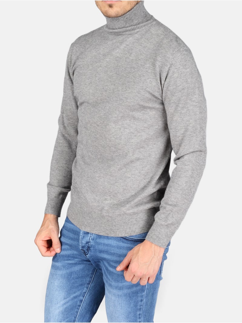 Pull col roulé - Yves Enzo Gris foncé - Kiabi