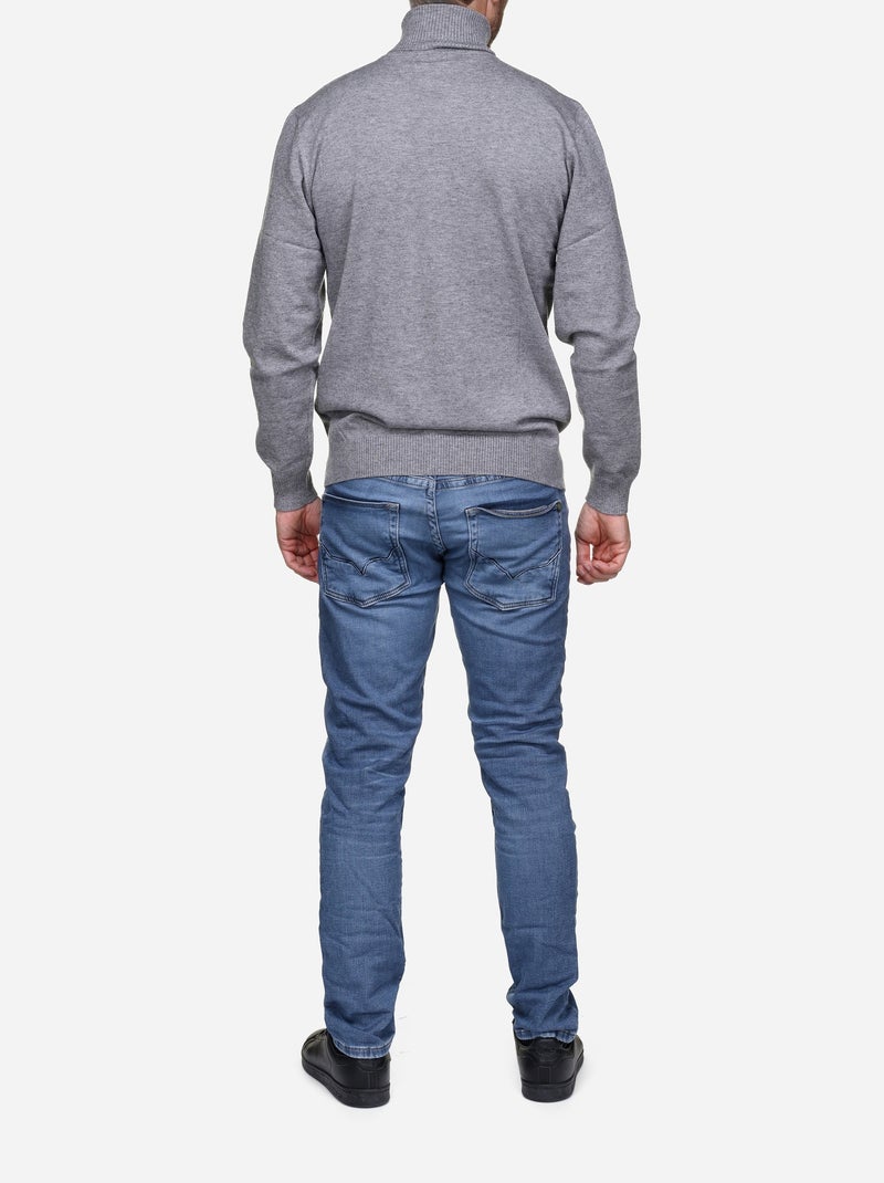 Pull col roulé - Yves Enzo Gris - Kiabi