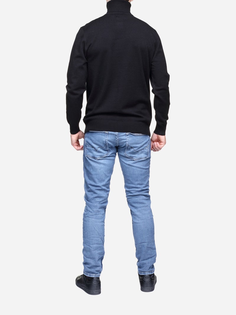 Pull col roulé - Yves Enzo Noir - Kiabi