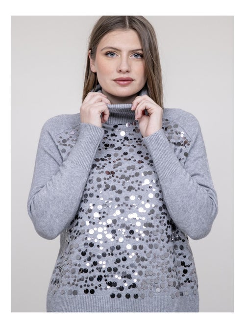 Pull col roulé à sequins kilision - Kiabi