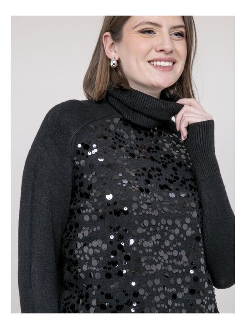 Pull col roulé à sequins kilision - Kiabi