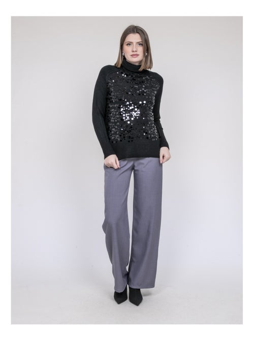 Pull col roulé à sequins kilision - Kiabi