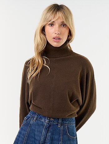 Pull col roulé avec emmanchures chauve-souris