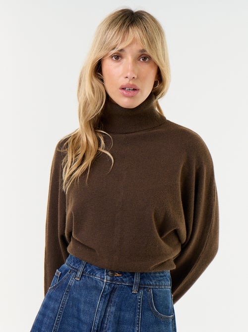 Pull col roulé avec emmanchures chauve-souris - Kiabi